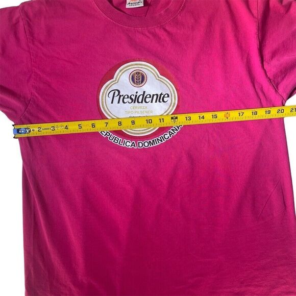Presidente Cerveza Pilsener Beer Dominican Republic T Shirt Large Fuschia Pink - Picture 4 of 6